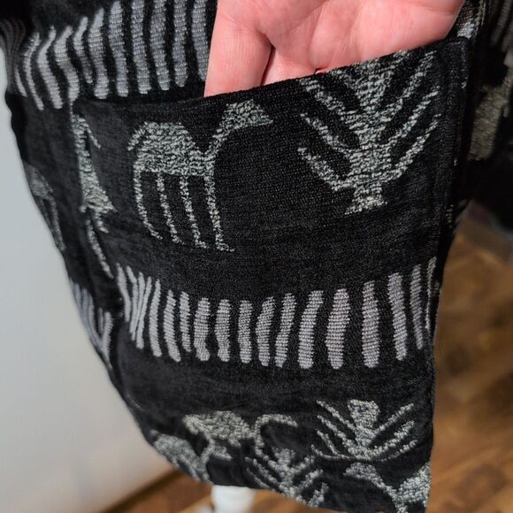 Vtg Chico's Design Black White Boho Primitive Tribal Jacket Womens Sz 12 Large - Picture 4 of 9